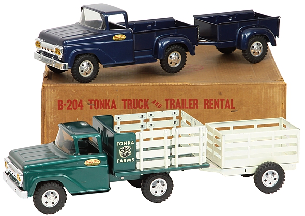 tonka pickup truck and trailer