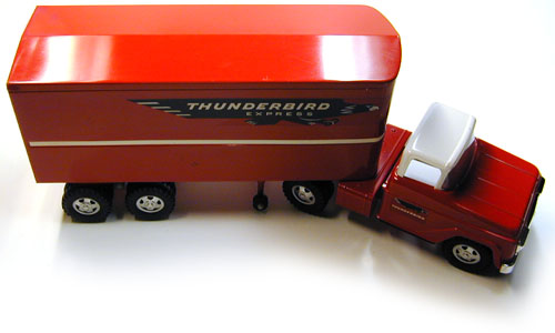 Top View of a 1960 Private Label Tonka Thunderbird Express Semi Number 37
